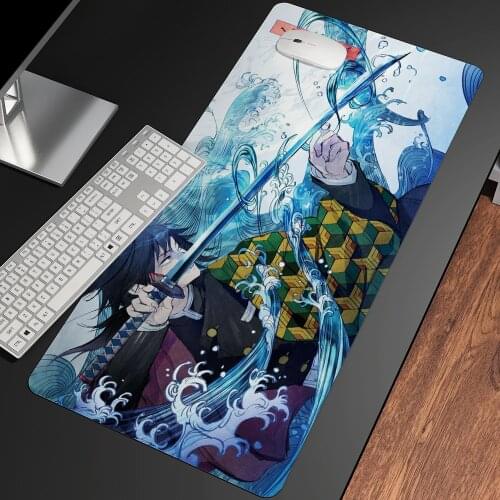 XL Anime Kimetsu no Yaiba Pad Mouse HD Print Computer Gamer Locking Edge Mousepad XXL Keyboard PC Mice Mats Pad for csgo