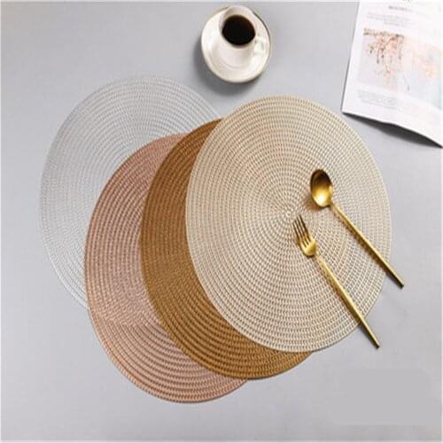 Round Table Mat Heat Insulation Placemats Dining Table Pot Mats Restaurant Steak Placemat Home Tableware Pad Hotel Decor 6PCS