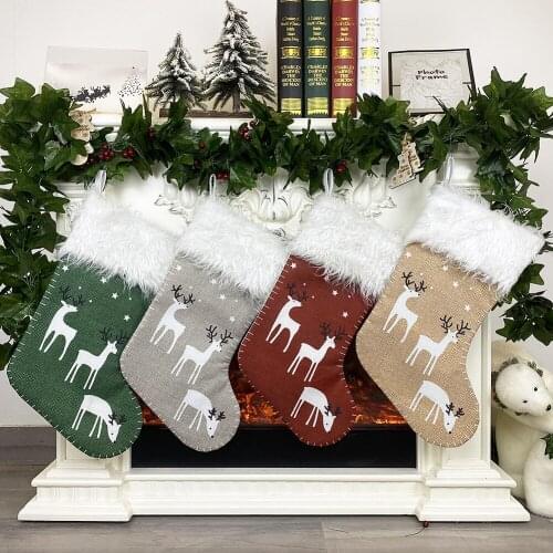 Elk Santa Claus Christmas Gift Bag Candy Bag Stockings Christmas Decorations for Home Christmas Tree Decor Ornament 2020 Navidad