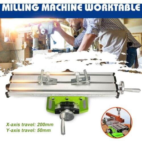 Mini Milling Machine Multi-function Bench Drill Machine Vise Fixture X Y Axis Adjustable Feeder Work Table Wood Milling Cutter