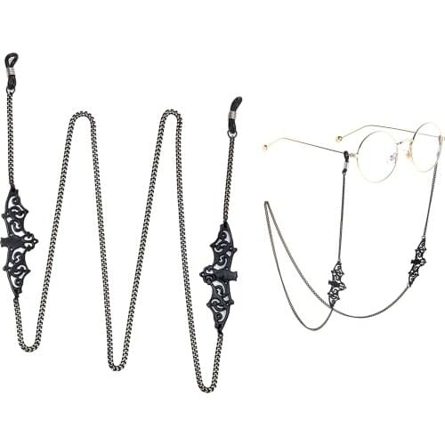 Fashion Metal Eyeglass Chain Black Bat Eyewear Retainer Cord Glasses Chains Lanyards
