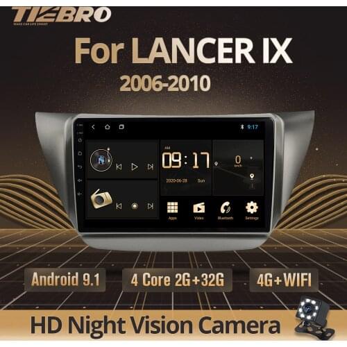 TIEBRO 2DIN Android 9.0 Car Radio Multimedia For MITSUBISHI LANCER IX 2006-2010 GPS Navigation Stereo Audio Video DVD Player