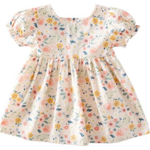 New Dress Summer Kid Clothes Girl Floral Print Party Dress Princess Dress Baby Clothes Children Clothes