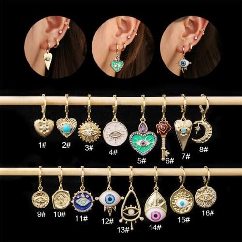 New Evil Words Earrings Fashion National Style Color Oil Drop Pendant Mens And Womens Retro Hanging Stainless Steel Earrings
