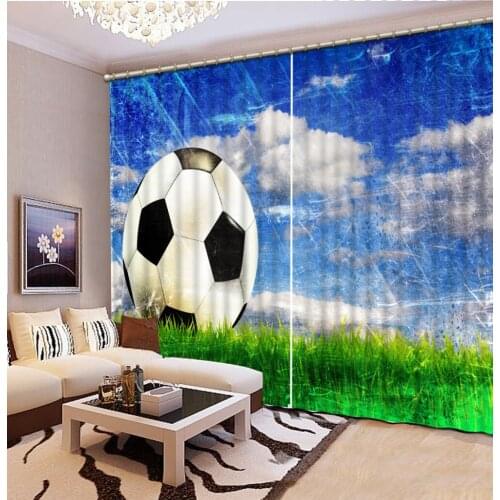 Window Curtain Living Room Bedroom football 3D Curtains sky nature landscape Painting Blackout Curtains For home Decoration