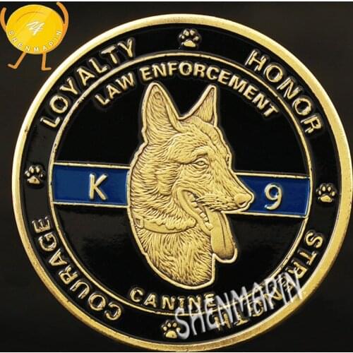 Police Dog K9 Commemorative Coin Dedicated to Loyalty Police Dog Honor Medal Coins Collectibles Guardians of the Night
