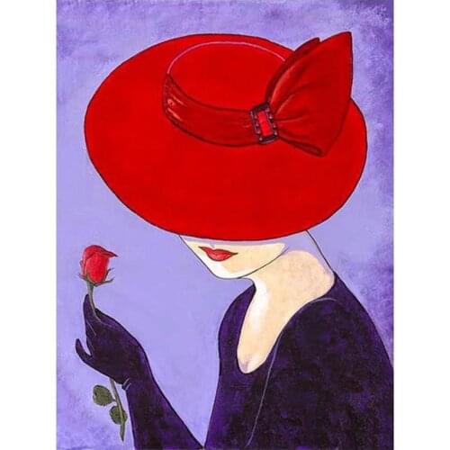 Full round diamond painting embroidery hat women mosaic art diamond dotz rhinestone picture puzzle tapestry wall decor stickers