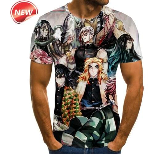 Kimetsu No Yaiba Anime Shirt For Men Manga Demon Slayer T-Shirts Camisetas Hombre Ropa Clothing Camisa Masculina Verano Roupas