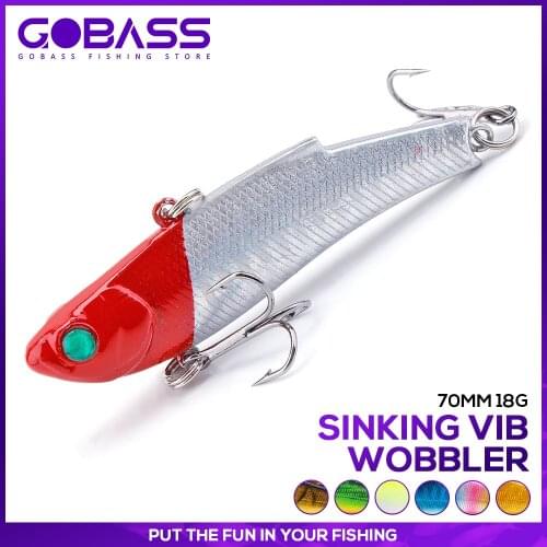 GOBASS Vibration Fishing Lure Jerkbait Rattling and VIB For Winter Fishing Tackle 2020 Spoon Wobblers Pike Perch Baits 70mm 18g