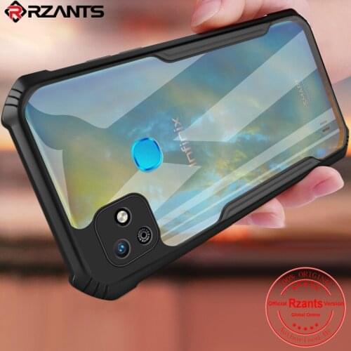 Rzants For Infinix Smart HD 2021 Infinix Smart 5 Hard Soft Casing Clear Cover Double Anti Drop Protection Flexible Frame Bumper