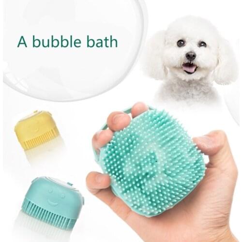 Pet Dog Shampoo Brush Cat Massage Comb Grooming Scrubber Brush Soft Silicone Brushes For Dogs Cats Cleaning Grooming Tool