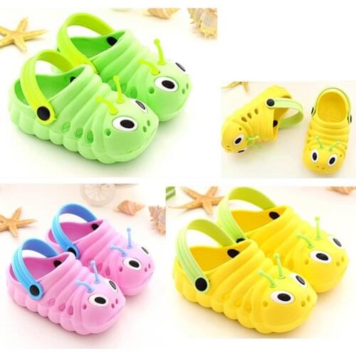 Cute Cartoon Caterpillar Summer Slippers High Quality Kids Slippers Flip Shoes Boy Girl Baby Home Hole Slippers