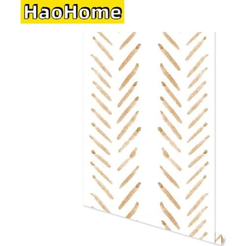 Light Brown Herringbone Peel and Stick Wallpaper Geometric Lines Self Adhesive Wallpaper Roll Modern Stripe Prepasted Wallpaper