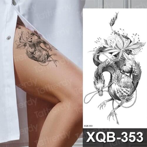 Tattoo sticker black sketch tattoo designs temporary tattoo chest leg arm sleeve tattoo sexy body at women girls kids beauty