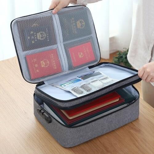 Upgrade Organizer For Documents a4 Certificate Storage Bag With Lock New Portable Wardrobe Household Large Passport File Pouch