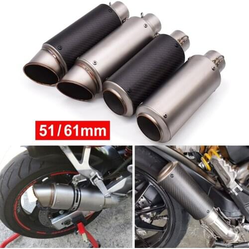 51mm 61mm Universal motorcycle pipe exhaust motocross Motorcycle Exhaust Pipe Muffler with DB killer