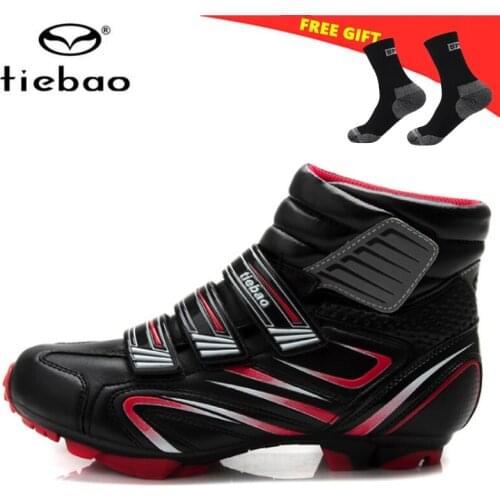 Tiebao Sapatilha Ciclismo Mtb men winter cycling shoes women mountain bike sneakers warm high self-locking sport bicycle shoes