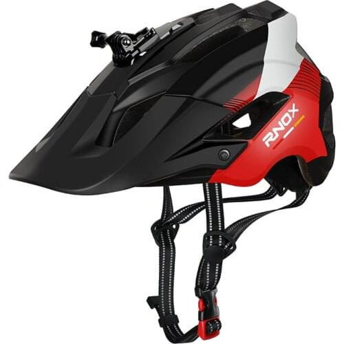 RNOX Unisex Bicycle Helmet Outdoor Bike Riding Safety Cap Breathable Cycling Helmet with Camera Holder Bicycle Accessories