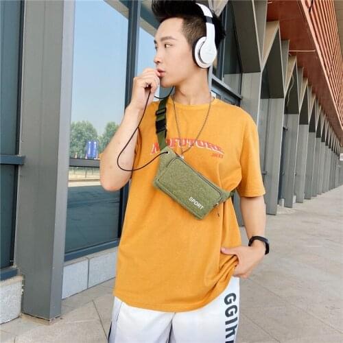 Men Vintage Chest Bag Multipurpose Waist Bag Mens Crossbody Bag Waterproof Canvas Bag Casual Travel Wasit Pack Messenger Bag