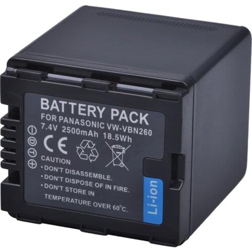 VW-VBN26 2500mAh Battery VBN260 Battery for Panasonic VW-VBN26 HC-X800, HC-X900, Panasonic VW-VBN390 VBN130 HC-X910 HC-X920