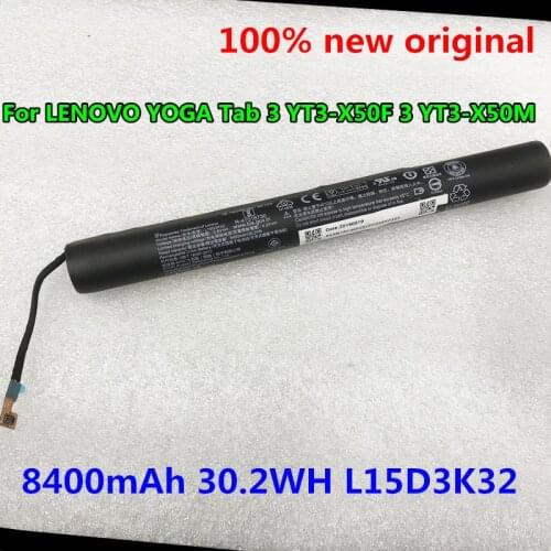 High Quality New Original 3.6V 8400mAh 30.2WH L15D3K32 Tablet Battery For LENOVO For YOGA Tab 3 YT3-X50F 3 YT3-X50M Batteries