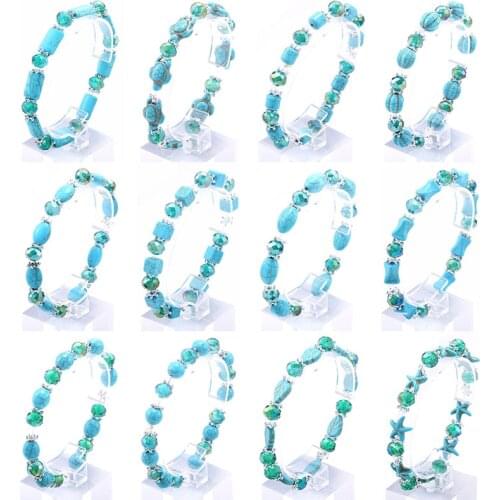 High Quality Blue Natural Stone Bracelet Charms Beaded Stretch Bracelet 9MM Men Strand Beads Yoga Bracelets Women