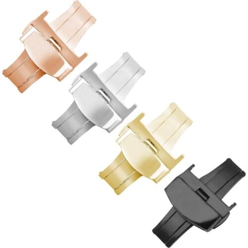 16 18 20 22mm Stainless steel clasp For T035617 T035439 Rubber Genuine Leather Watch Strap Butterfly buckle Solid steel buckle