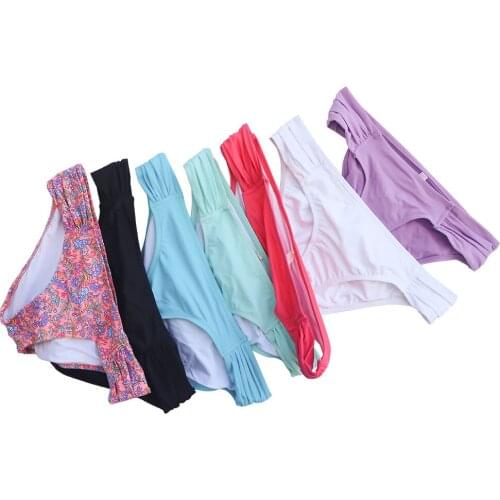 Women Bikini Bottoms Summer Printing Sexy Secret Cheeky Bikinis Bottom Swimwear Biquini Swim Suit Blue Black Brazilian