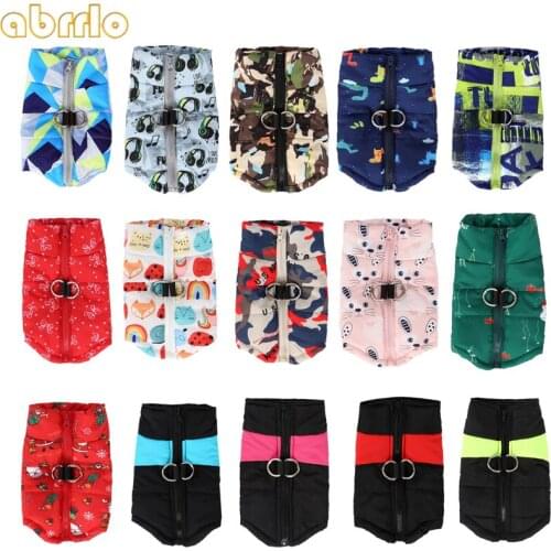 Winter Dog Clothes Waterproof Windproof Cotton Pet Dog Coat Jacket Puppy Vest Christmas Pets Costume Harness D-ring Cats Outfits