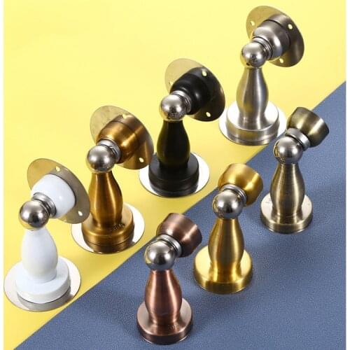 Stainless Steel Punch-free Strong Magnetic Doorstop bedroom Defence Collision Door stops cupboard avoid collision Wall Suction
