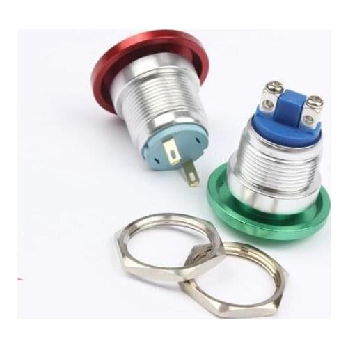 1 pcs normally open 19mm Aluminium Alloy push button switch reset switch for automobile
