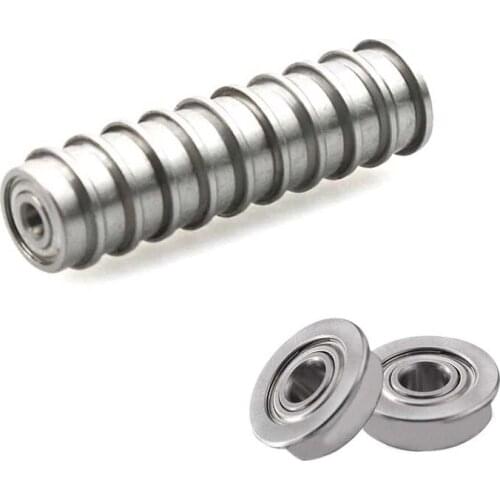 10Pcs Micro Stainless Steel Bearing F623ZZ Flange Ball Bearings with Edge for 3D Printer VDX99