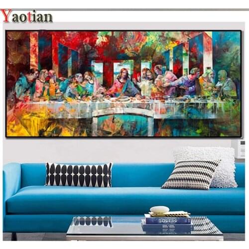 Christian faith,5d diy diamond painting cross stitch full drill mosaic Jesus Last Supper diamond embroidery wall stickerdecor