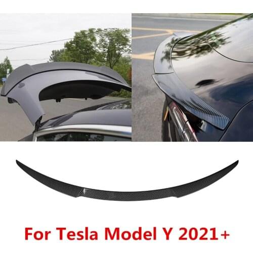 Car Styling Rear Trunk Wing Spoiler For Tesla Model Y Accessories Spoiler ABS Carbon Fiber For Tesla Model Y Spoiler 2020 2021