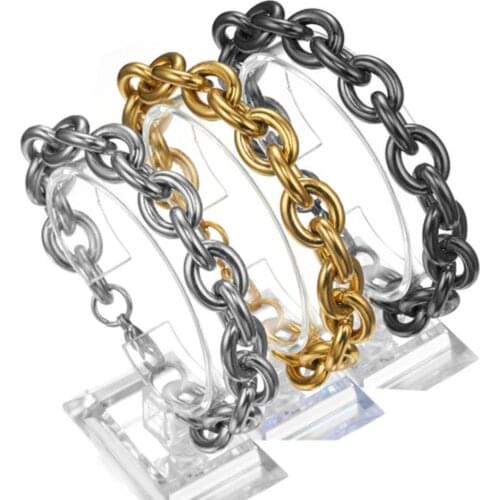 11/13/15mm New Stainless Steel Handmade Rolo Link Big Oval Chain Mens Womens Bracelet Wristband Unisexs Jewelry 7-11" Optional