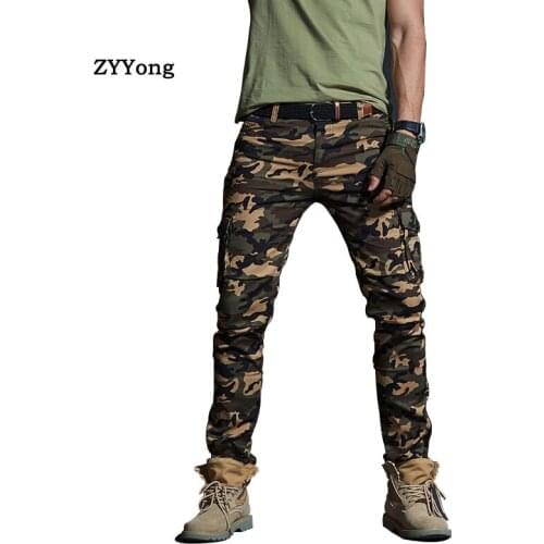 Brand Fashion Men Military Cargo Pants Multi-Pockets Breathable Motion Outdoor Casual Overalls Jogger Camouflage Cotton Trousers