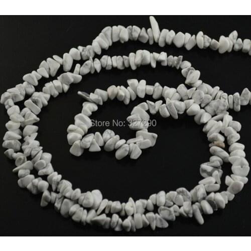 White Howlite Gravel Beads 32'' Diy Jewelry Making Materials Fashion Women Jewelry Making Materials 5strand/lot