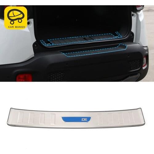 CarManGo For Jeep Renegade 2015-2019 Car Styling Rear Trunk Bumper Fender Pad Protector Sill Cover Frame Trim Chrome Accessories