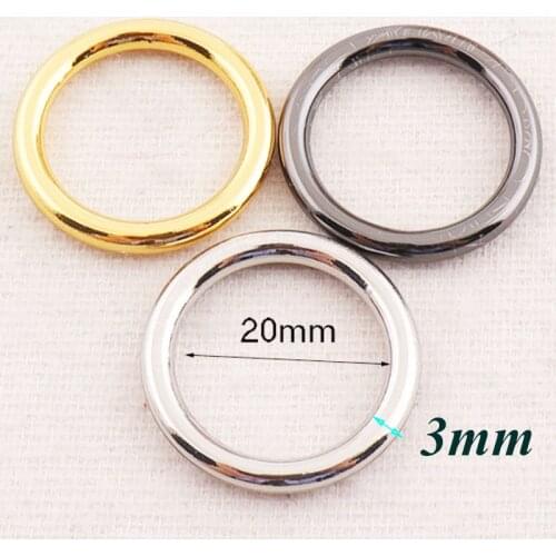 20mm Metal Gold Gunmetal Silver 10 pcs O Rings Buckles Choker Leather Belt Clasp Handbag Key Chains Webbing Strap Handbag
