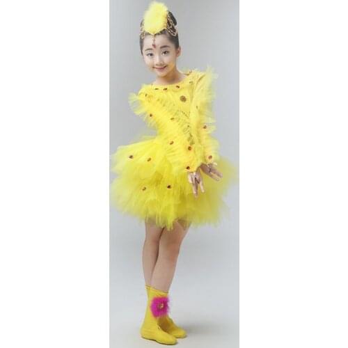 Childrens Latin dance jazz dance costume girl latin practice skirt dance stage performance costume