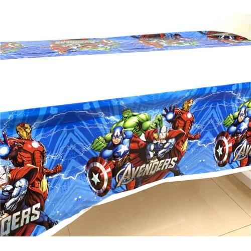 Disney Avenger Captain America 1.1*1.8M Birthday Party Decoration Kids Supplies Disposable Tableware Tablecloth Baby Shower