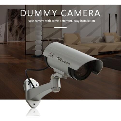 Outdoor Waterproof Dummy Camera Bullet Flashing Red LED Outdoor Indoor Fake CCTV Home Surveillance Security Simulation Camera