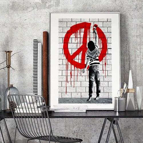 Boy Spraying Paint Modern Graffiti Street Art Canvas Painting Poster Print Wall Art Picture For Living Room Home Decor Frameless