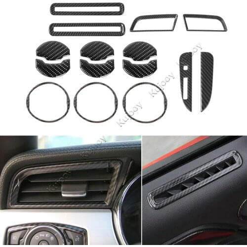 ABS Interior Kit Gear Shift Panel Air Vent Dashboard Decor Cover Trim For Ford Mustang 2015+ Car Interior Mouldings