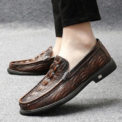 Skin Loafer Shoes Men Genuine Leather Slip-on Moccasins Handmade Man Casual Shoes Drive Walk Luxury Leisure Zapatosxu89