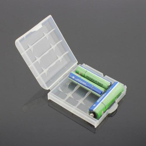 Colorful Hard Plastic Transparent Case Cover AA / AAA Battery Storage Box Batteries Container Bag Organizer Box 14500 10440