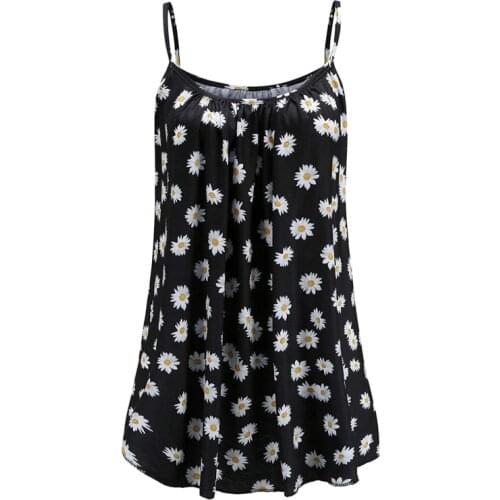 Summer Women Casual Tops Print Sleeveless Fashion Tops Ladies Strappy Sling Clothing Female Beach Tank Tops Shirt