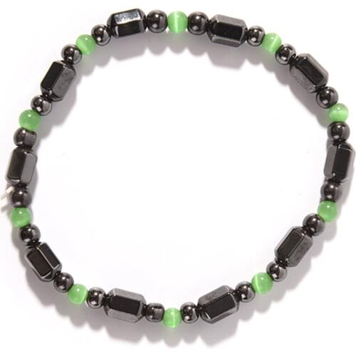 Magnetic Hematite Health Bracelet for women Men Black Magnetite Malachite Power Crystal healing Bangle Natural Face Lift Tools