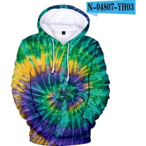Personality Men/Women/kids Colorful Tie Dye Hoodies Sweatshirt Casual Magic Swirl Pattern 3D Sweat Tops Crewneck Hip Hop 3D Tops
