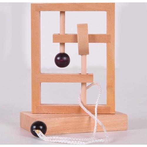 Desk Novelty Puzzle Toy 3D Wooden Rope Loop Puzzle IQ Mind String Brain Teaser Game For Kids Gift Learning Education Puzzle Toy